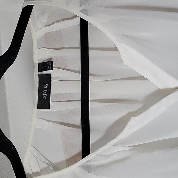 Sheer cream button up blouse - Picture 2 of 5